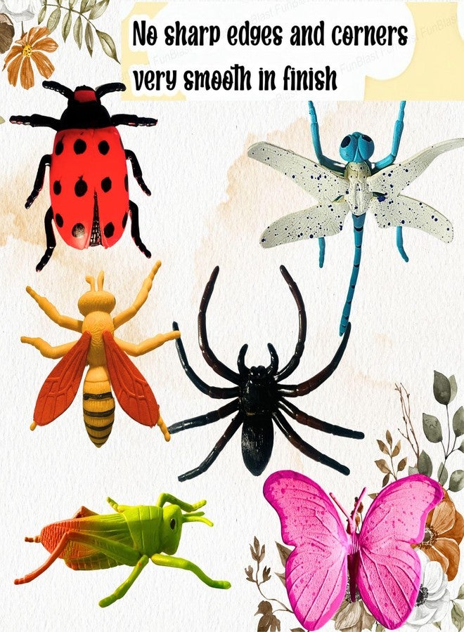 Mallexo مجموعة ألعاب حشرات واقعية من ماليكسو للأطفال، 6 قطع، مجسمات حيوانات زاحفة متوسطة الحجم للأولاد والبنات، فراشة للأطفال من عمر 3 سنوات فما فوق، أدوات للمقالب للأطفال (حشرات متوسطة الحجم) - Image 5